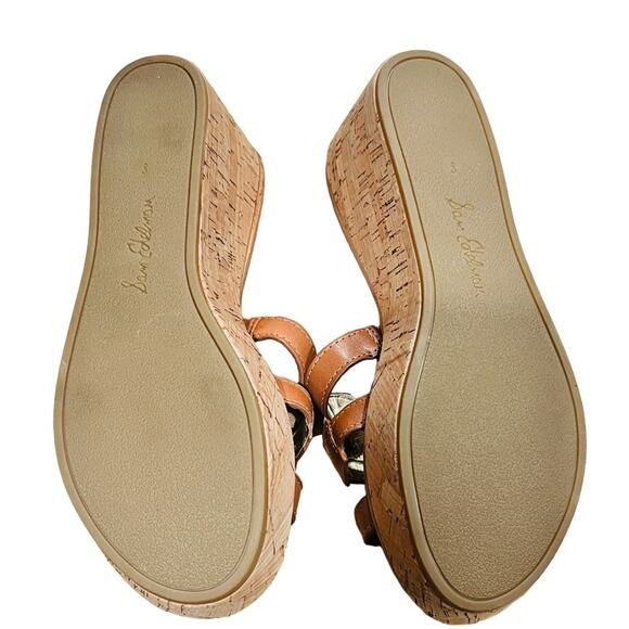 Sam Edelman Regis Leather Cork Wedges with Round Toe Size 8 - Picture 8 of 8